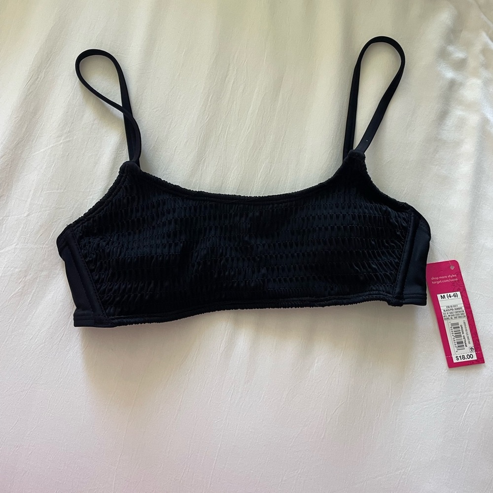 Black Scoop Bikini Top